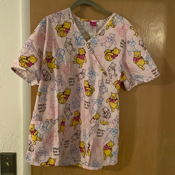 Disney Tops - Disney scrubs top.  Winnie the Pooh.   Size M. Worn once.